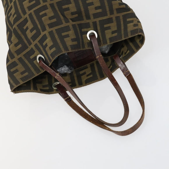 FENDI Zucca Canvas Hand Bag 2 Set Black Brown Auth ar13914