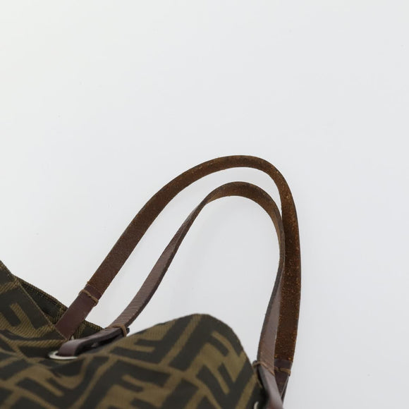 FENDI Zucca Canvas Hand Bag 2 Set Black Brown Auth ar13914