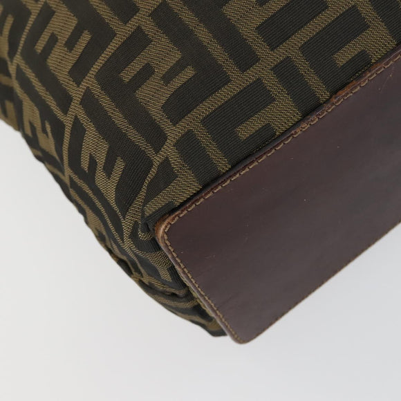 FENDI Zucca Canvas Hand Bag 2 Set Black Brown Auth ar13914