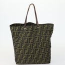 FENDI Zucca Canvas Hand Bag 2 Set Black Brown Auth ar13914-2