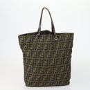 FENDI Zucca Canvas Hand Bag 2 Set Black Brown Auth ar13914-3