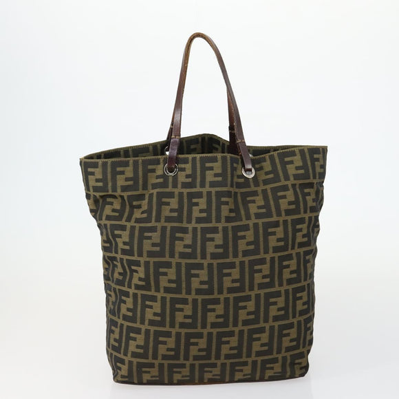 FENDI Zucca Canvas Hand Bag 2 Set Black Brown Auth ar13914