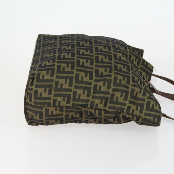 FENDI Zucca Canvas Hand Bag 2 Set Black Brown Auth ar13914