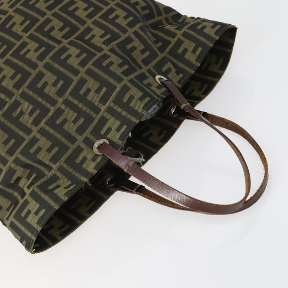 FENDI Zucca Canvas Hand Bag 2 Set Black Brown Auth ar13914