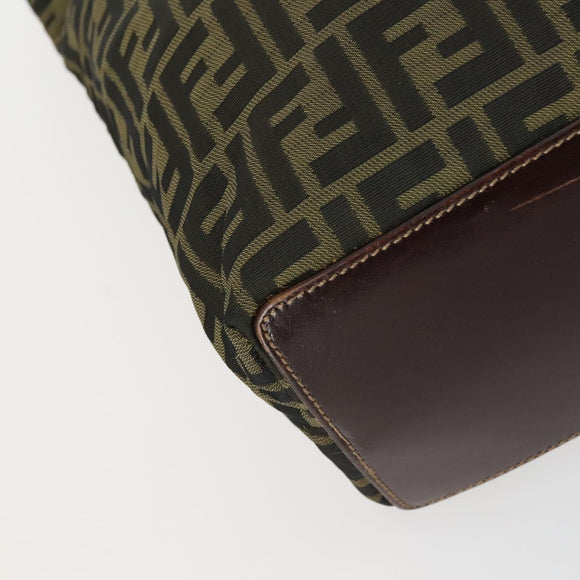 FENDI Zucca Canvas Hand Bag 2 Set Black Brown Auth ar13914