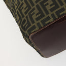 FENDI Zucca Canvas Hand Bag 2 Set Black Brown Auth ar13914-8