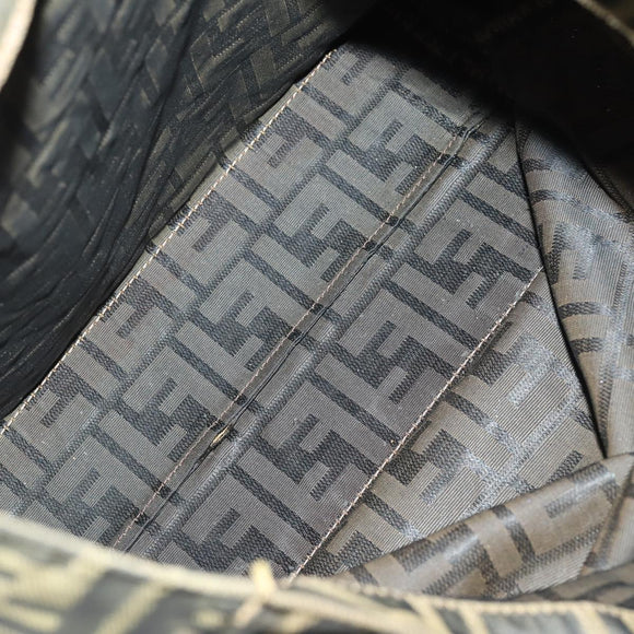 FENDI Zucca Canvas Hand Bag 2 Set Black Brown Auth ar13914