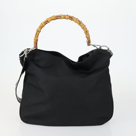 GUCCI Pouch Hand Bag Nylon Enamel 3 Set Black Brown Auth ar13915