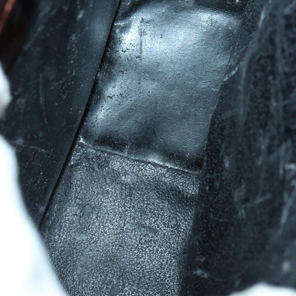 GUCCI Pouch Hand Bag Nylon Enamel 3 Set Black Brown Auth ar13915