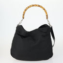 GUCCI Pouch Hand Bag Nylon Enamel 3 Set Black Brown Auth ar13915-3