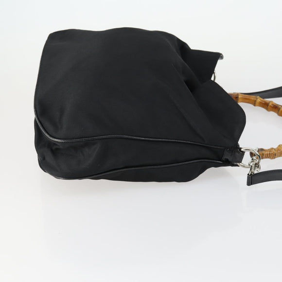 GUCCI Pouch Hand Bag Nylon Enamel 3 Set Black Brown Auth ar13915