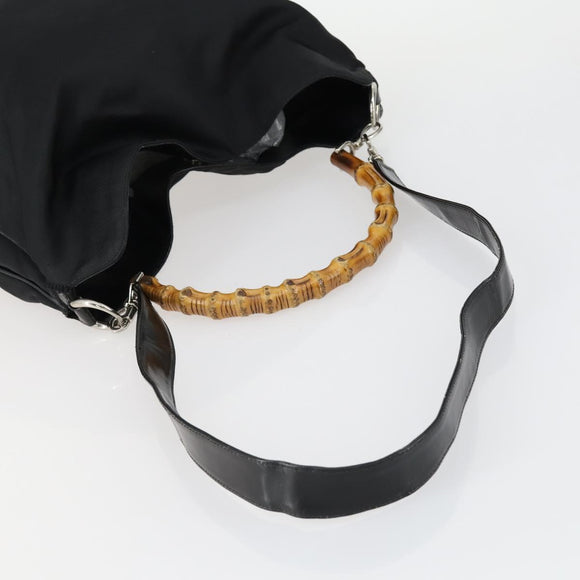 GUCCI Pouch Hand Bag Nylon Enamel 3 Set Black Brown Auth ar13915