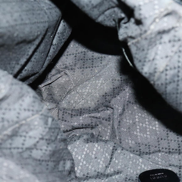 GUCCI Pouch Hand Bag Nylon Enamel 3 Set Black Brown Auth ar13915