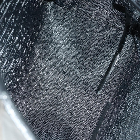 PRADA Shoulder Bag Nylon Enamel 2 Set Black Auth ar13916