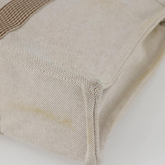 HERMES New Fourre Tout MM Hand Bag Canvas Beige Auth ar13917