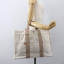 HERMES New Fourre Tout MM Hand Bag Canvas Beige Auth ar13917-20