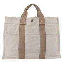 HERMES New Fourre Tout MM Hand Bag Canvas Beige Auth ar13917-3
