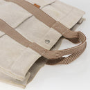 HERMES New Fourre Tout MM Hand Bag Canvas Beige Auth ar13917-6
