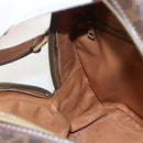 CELINE Macadam Canvas Shoulder Bag PVC Leather Brown Gold Auth ar13920-17