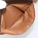 CELINE Macadam Canvas Shoulder Bag PVC Leather Brown Gold Auth ar13920-20