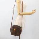 CELINE Macadam Canvas Shoulder Bag PVC Leather Brown Gold Auth ar13920-23