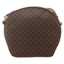 CELINE Macadam Canvas Shoulder Bag PVC Leather Brown Gold Auth ar13920-3