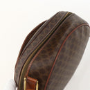 CELINE Macadam Canvas Shoulder Bag PVC Leather Brown Gold Auth ar13920-6