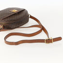 CELINE Macadam Canvas Shoulder Bag PVC Leather Brown Gold Auth ar13920-7
