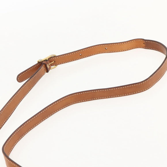 CELINE Macadam Canvas Shoulder Bag PVC Leather Brown Gold Auth ar13920