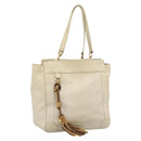 Chloe Tote Bag Leather Ivory Gold Auth ar13933-1
