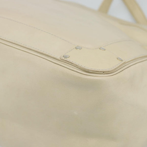 Chloe Tote Bag Leather Ivory Gold Auth ar13933