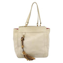 Chloe Tote Bag Leather Ivory Gold Auth ar13933-13