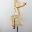Chloe Tote Bag Leather Ivory Gold Auth ar13933-24