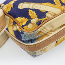 LOEWE Shoulder Bag Canvas Blue Gold Auth ar13934-16