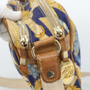LOEWE Shoulder Bag Canvas Blue Gold Auth ar13934-10