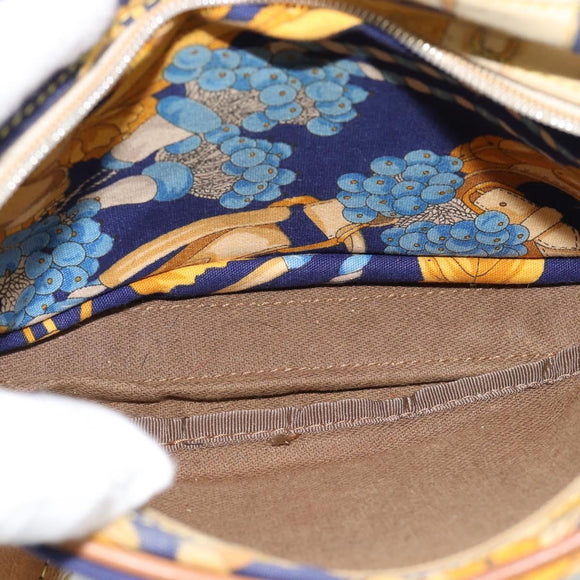 LOEWE Shoulder Bag Canvas Blue Gold Auth ar13934