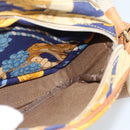 LOEWE Shoulder Bag Canvas Blue Gold Auth ar13934-17