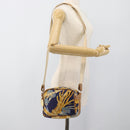 LOEWE Shoulder Bag Canvas Blue Gold Auth ar13934-19