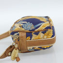 LOEWE Shoulder Bag Canvas Blue Gold Auth ar13934-3