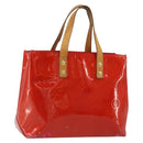 LOUIS VUITTON Monogram Vernis Reade PM Hand Bag Red Rouge M91088 LV Auth ar13936-1