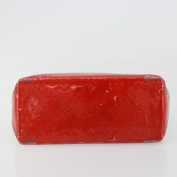 LOUIS VUITTON Monogram Vernis Reade PM Hand Bag Red Rouge M91088 LV Auth ar13936