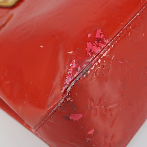 LOUIS VUITTON Monogram Vernis Reade PM Hand Bag Red Rouge M91088 LV Auth ar13936
