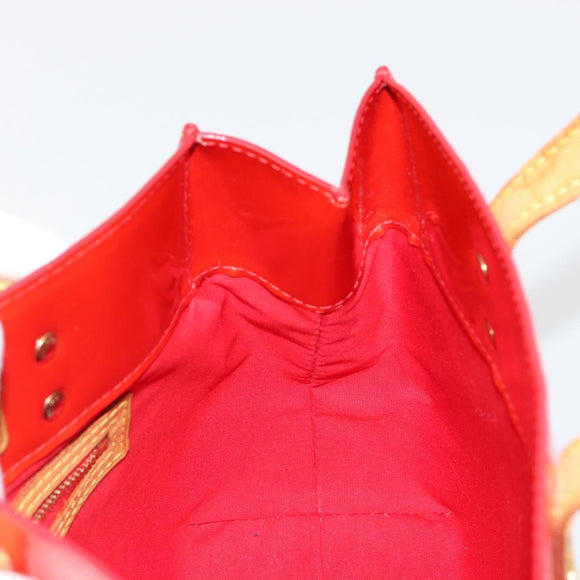 LOUIS VUITTON Monogram Vernis Reade PM Hand Bag Red Rouge M91088 LV Auth ar13936