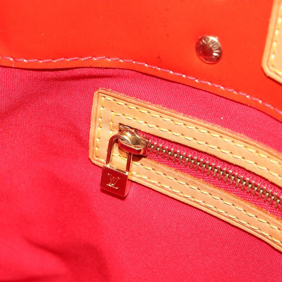 LOUIS VUITTON Monogram Vernis Reade PM Hand Bag Red Rouge M91088 LV Auth ar13936