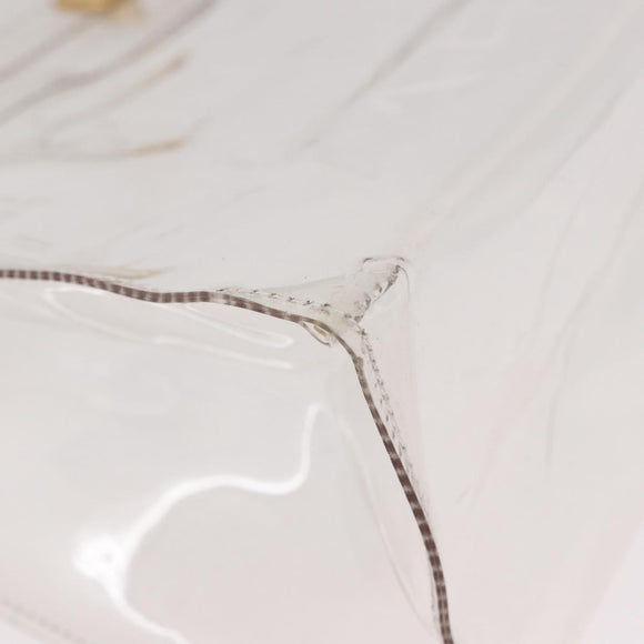 HERMES Vinyl Kelly Hand Bag Vinyl Clear Gold Auth ar13937