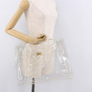 HERMES Vinyl Kelly Hand Bag Vinyl Clear Gold Auth ar13937-20