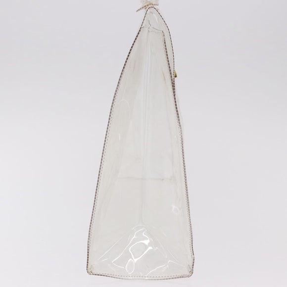 HERMES Vinyl Kelly Hand Bag Vinyl Clear Gold Auth ar13937