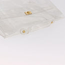 HERMES Vinyl Kelly Hand Bag Vinyl Clear Gold Auth ar13937-6