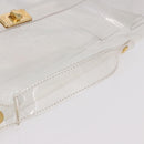 HERMES Vinyl Kelly Hand Bag Vinyl Clear Gold Auth ar13937-7
