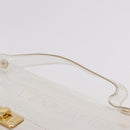 HERMES Vinyl Kelly Hand Bag Vinyl Clear Gold Auth ar13937-8